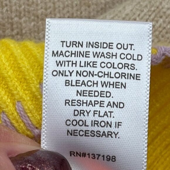 XOKR Kerri Rosenthal Heart Sunshine Color Block Cardigan V Neck Long Sleeves Med - Picture 12 of 14
